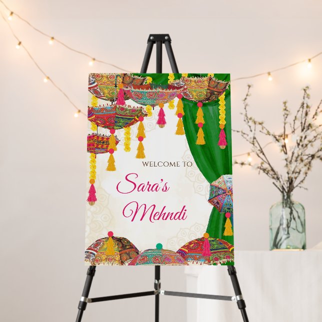 Mehndi Umbrella Desi decor as Mehendi signs (In Situ (Stand))