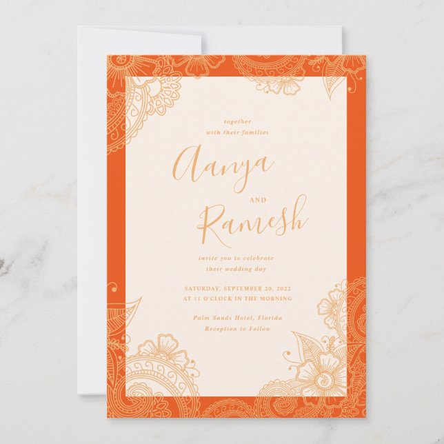 Mehndi Wedding Invitations (Front)