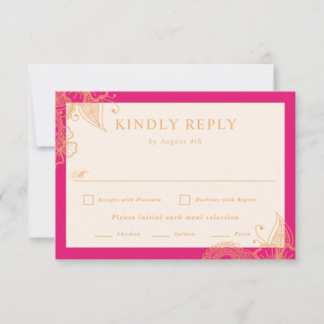 Mehndi Wedding RSVP Card (Front)