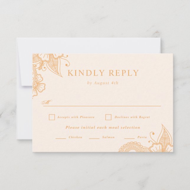 Mehndi Wedding RSVP Card (Front)