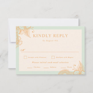Mehndi Wedding RSVP Card