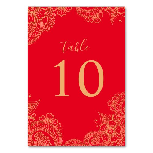 Mehndi Wedding Table Number