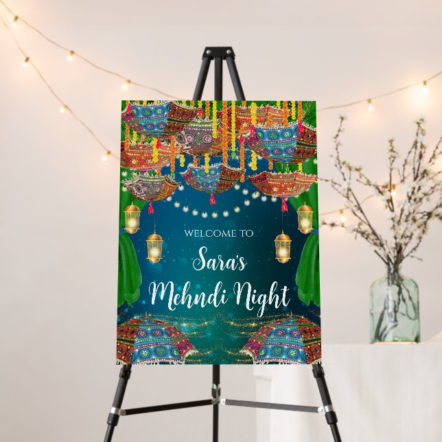 Mehndi Welcome Sign Dholki decor, Dholki welcome (In Situ (Stand))
