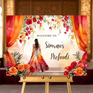 Mehndi Welcome Sign, Indian Wedding Decor, Indian Foam Board
