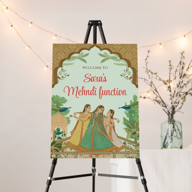 Mehndi Welcome Sign Mehendi Decor & Henna Night (In Situ (Stand))