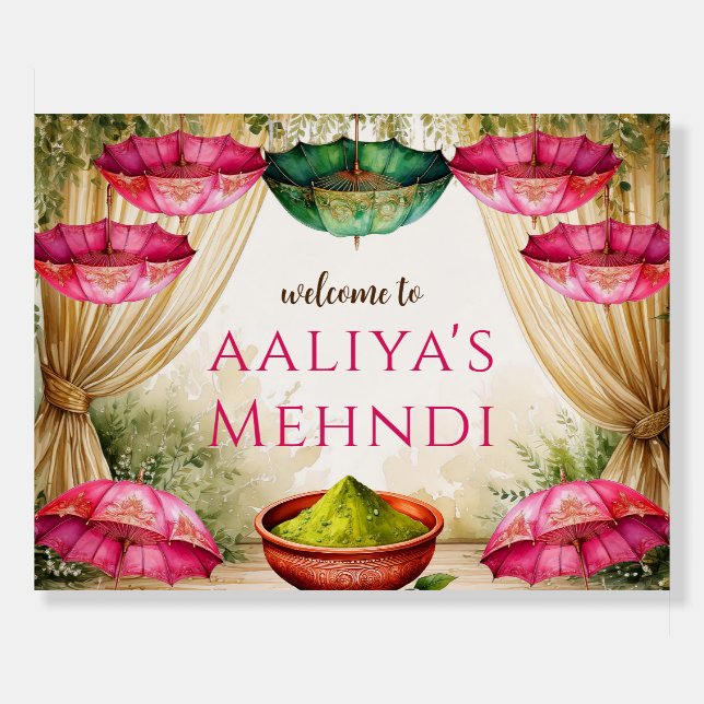 Mehndi welcome sign Mehendi signs, Mendhi Poster (Front)