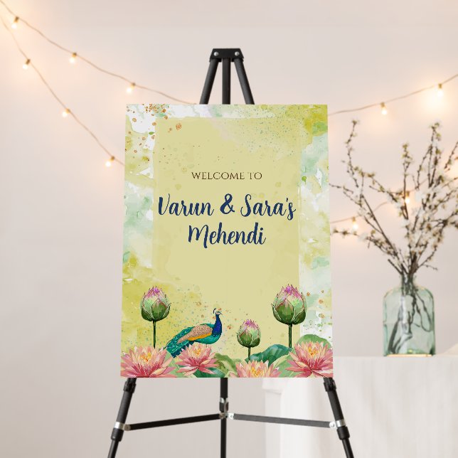 Mehndi welcome signs as Mehendi decor (In Situ (Stand))