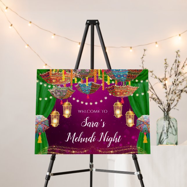 Mehndi Welcome signs, Mehendi signs Mendhi poster (In Situ (Stand))