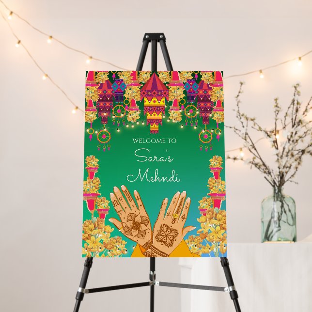 Mehndi Welcome signs & Mehndi welcome board Henna (In Situ (Stand))