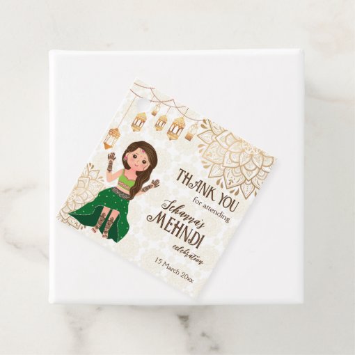Mehndi with cute Indian henna bride personalized Favor Tags Zazzle