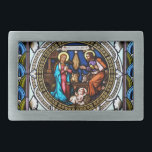 Mehrerau Collegiumskapelle Chapel Window Nativity Belt Buckle<br><div class="desc">'Mehrerau Collegiumskapelle Chapel Window Nativity Detail'</div>