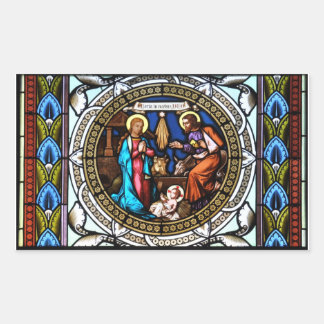Mehrerau Collegiumskapelle Chapel Window Nativity Rectangular Sticker