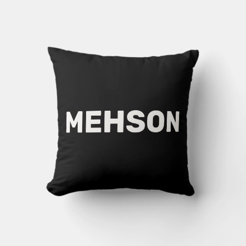 MEHSON  Virgin Islands Slang White Text Black Throw Pillow