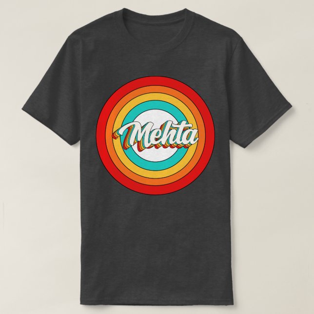Mehta Name Shirt Vintage Mehta Circle (Design Front)