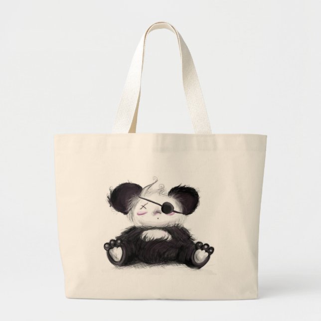 Mei Mei Panda Pirate Large Tote Bag (Front)