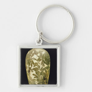 Mei P'ing vase with a black floral decoration Keychain