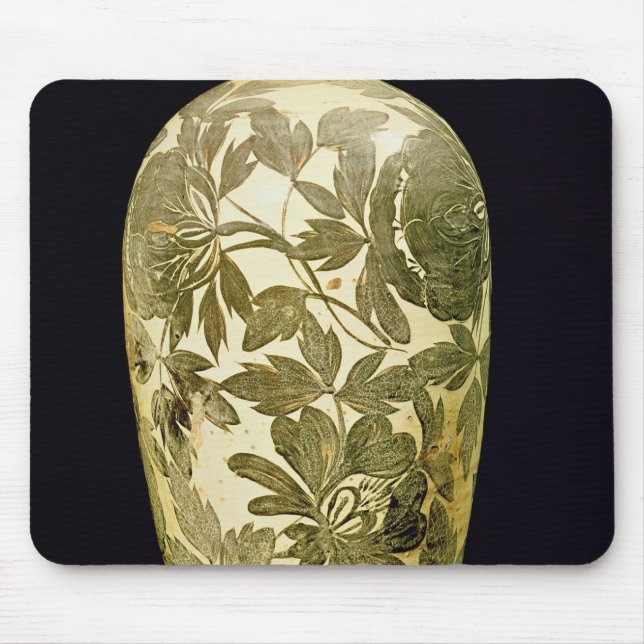 Mei P'ing vase with a black floral decoration Mouse Pad (Front)