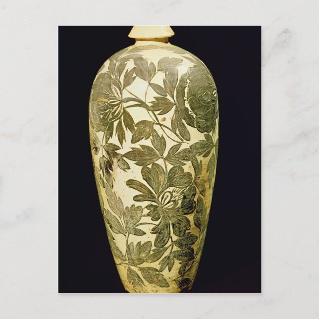 Mei P'ing vase with a black floral decoration Postcard (Front)