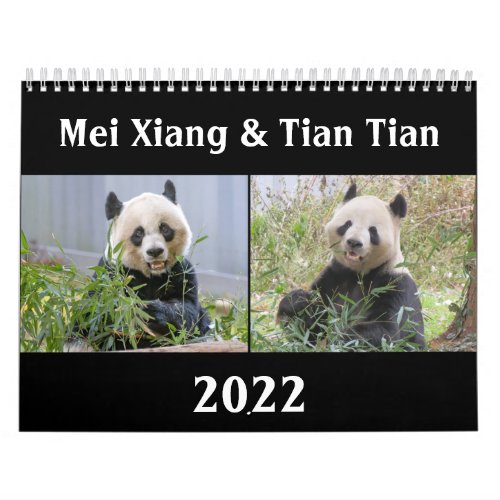 Mei Xiang  Tian Tian 2022 Calendar