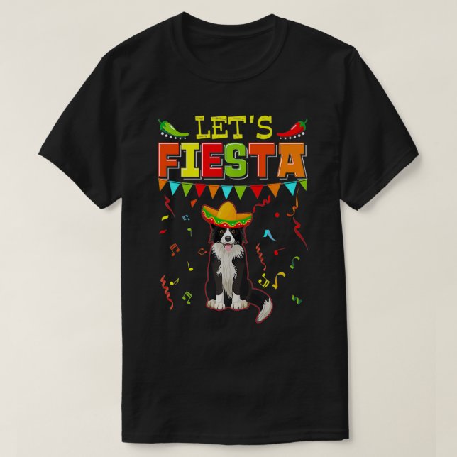 Meican Cinco De Mayo Fiesta  Let's Fiesta Border C T-Shirt (Design Front)