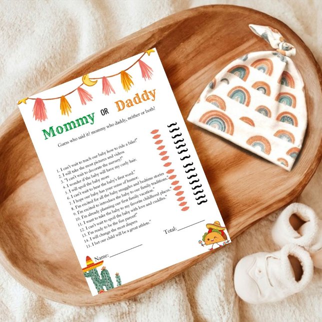 Meican Tacos baby trait baby shower game Card (Creator Uploaded)