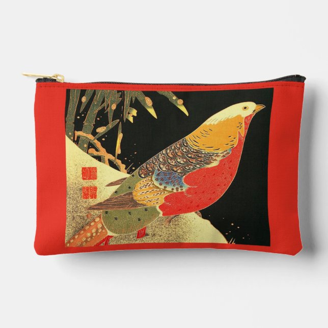  Meiji bird print Accessory Pouch (Front)