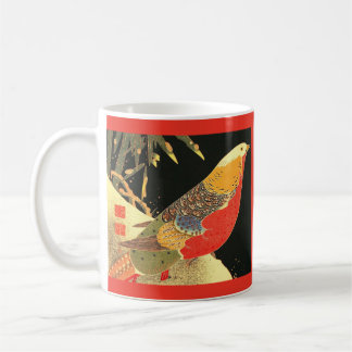 Meiji bird print coffee mug
