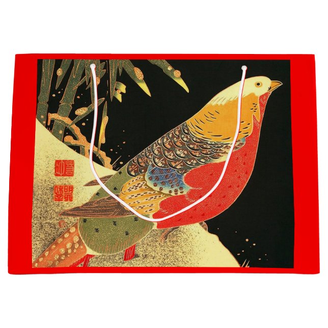 Meiji bird print large gift bag (Front)
