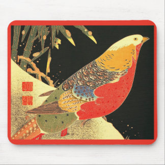 Meiji bird print Mouse Pad