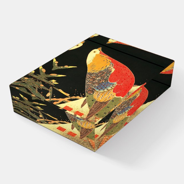 Meiji bird print paperweight (Angled)