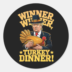 Meilan Uni-adults Humor Funny Trump Winner Winner Classic Round Sticker