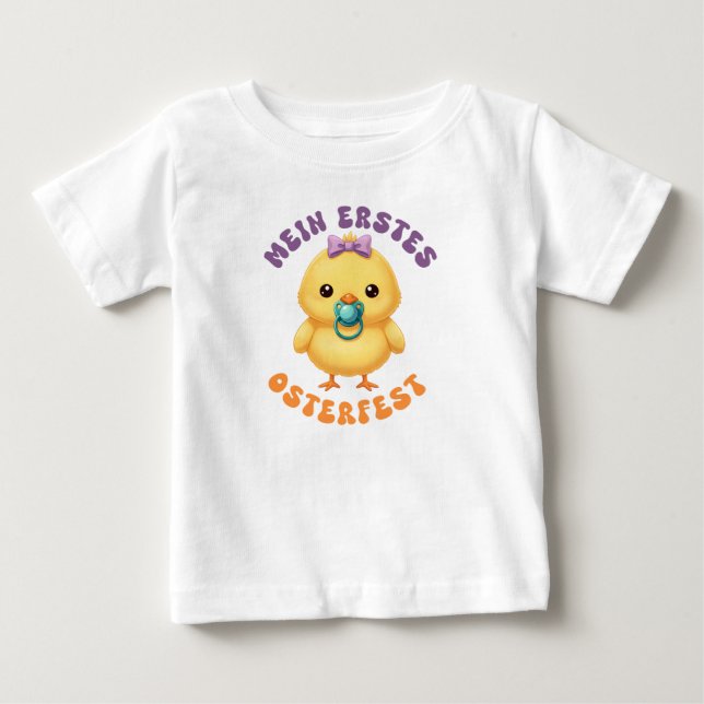 Mein erstes Osterfest - Süßes Küken mit Schnuller Baby T-Shirt (Front)