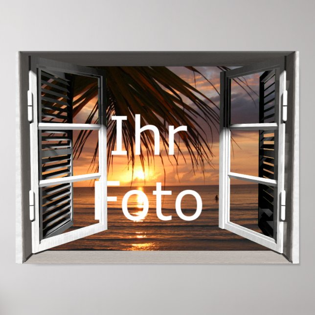 Mein Fensterblick Querformat Poster (Front)