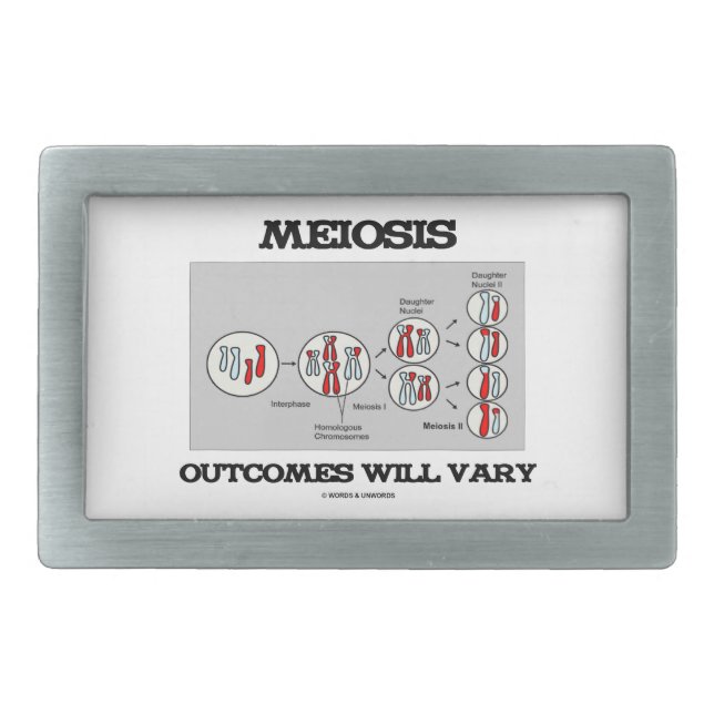 Meiosis Outcomes Will Vary (Meiosis Humor) Belt Buckle (Front)
