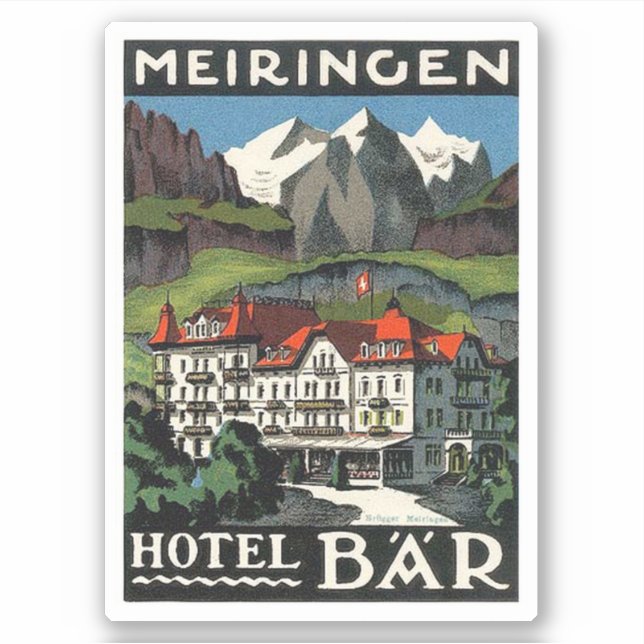 Meiringen Hotel Bar Sticker (Front)