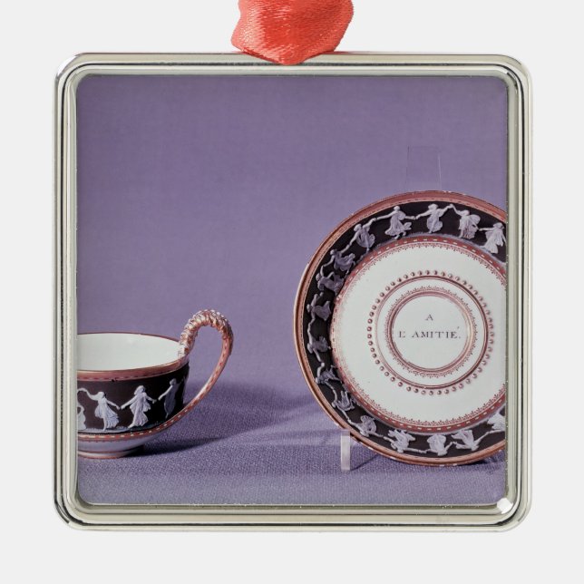 Meissen cup and saucer, late 18th century metal ornament (Front)