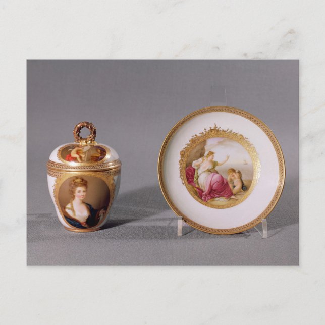 Meissen cup, cover and saucer postcard (Front)