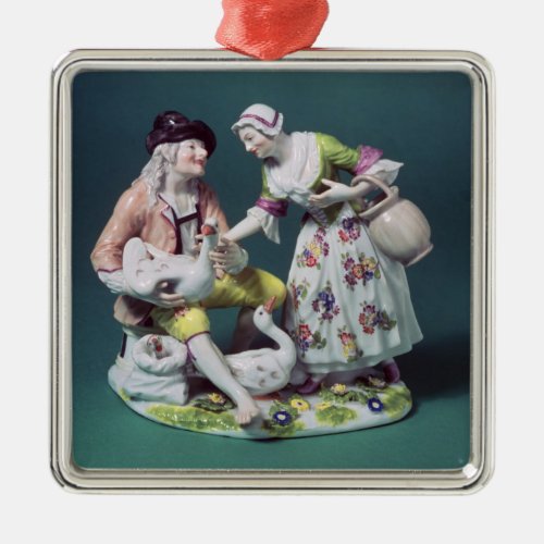 Meissen figure of a poultry seller c1750 metal ornament