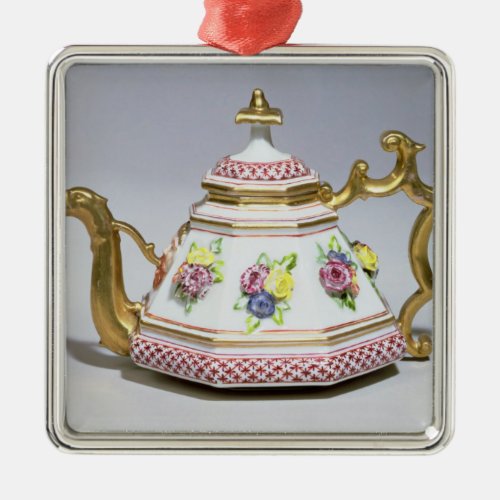 Meissen octagonal teapot c1718 metal ornament