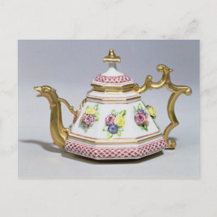 Meissen octagonal teapot, c.1718 postcard