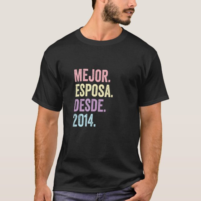 Mejor Esposa Desde 2014 8th Wedding Anniversary 8  T-Shirt (Front)