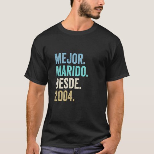 Mejor Marido Desde 2004  22nd Wedding Anniversary  T-Shirt