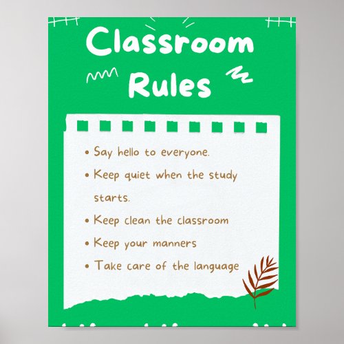 MEKIMI_  Aesthetic Printable Classroom Rules  Poster