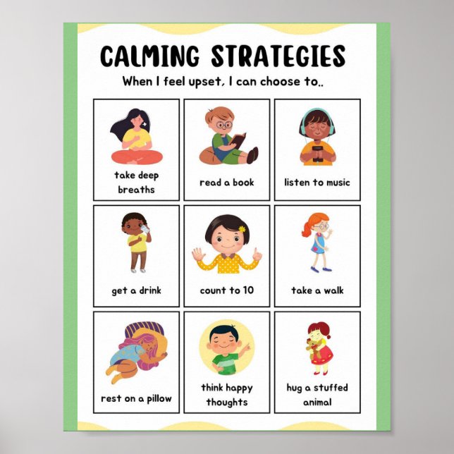 MEKIMI- Colorful Illustrative Calming Strategies Poster (Front)