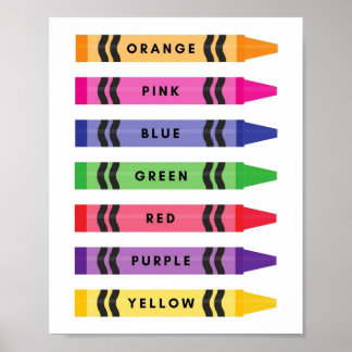 MEKIMI- Colors Vocabulary Crayons Poster