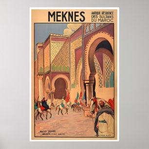 Meknes Art Morocco Travel Poster Print Moroccan