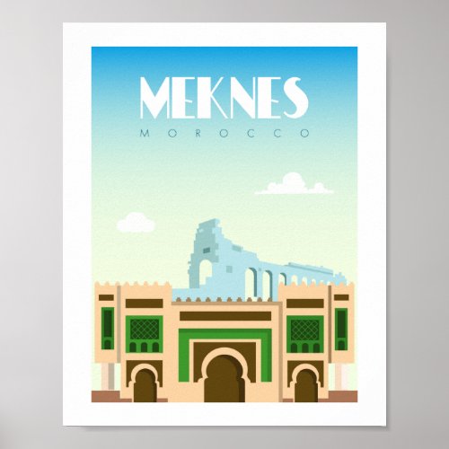 Meknes city morocco poster