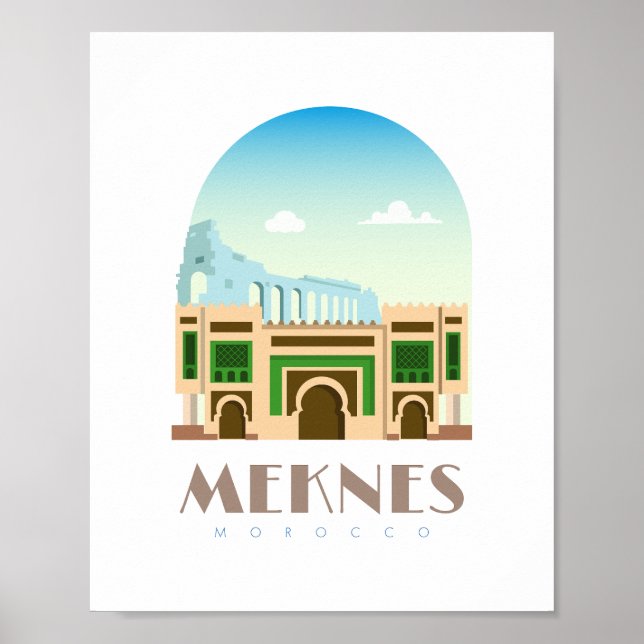 Meknes city morocco Skyline Poster (Front)