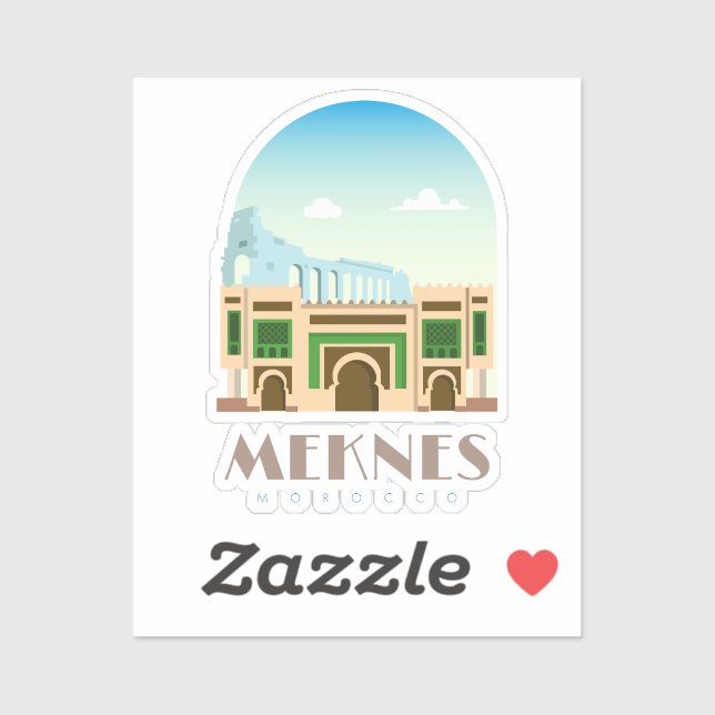 Meknes city morocco Skyline Sticker (Sheet)