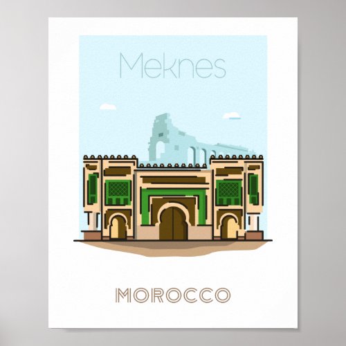 Meknes city travel poster _ morocco travel poster
